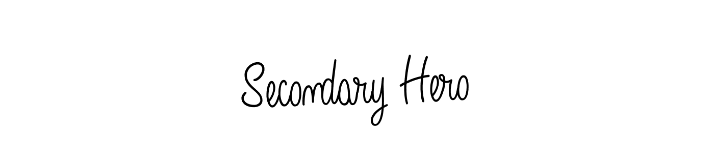 How to make Secondary Hero name signature. Use Angelique-Rose-font-FFP style for creating short signs online. This is the latest handwritten sign. Secondary Hero signature style 5 images and pictures png