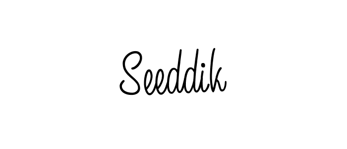 Use a signature maker to create a handwritten signature online. With this signature software, you can design (Angelique-Rose-font-FFP) your own signature for name Seeddik. Seeddik signature style 5 images and pictures png