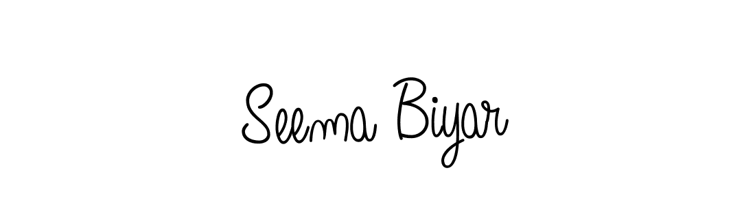 Create a beautiful signature design for name Seema Biyar. With this signature (Angelique-Rose-font-FFP) fonts, you can make a handwritten signature for free. Seema Biyar signature style 5 images and pictures png