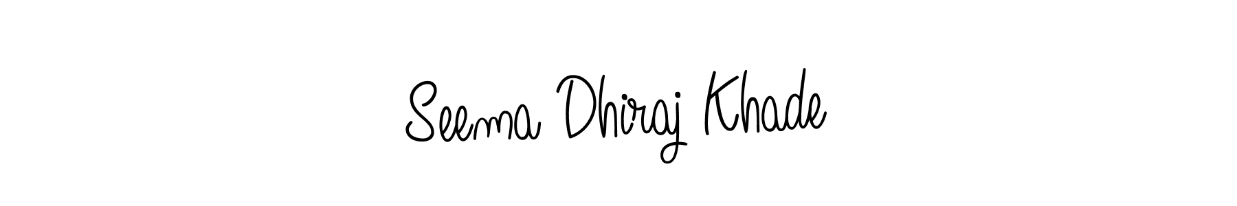 Seema Dhiraj Khade stylish signature style. Best Handwritten Sign (Angelique-Rose-font-FFP) for my name. Handwritten Signature Collection Ideas for my name Seema Dhiraj Khade. Seema Dhiraj Khade signature style 5 images and pictures png