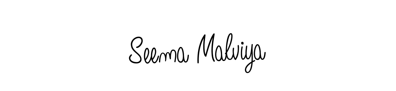 The best way (Angelique-Rose-font-FFP) to make a short signature is to pick only two or three words in your name. The name Seema Malviya include a total of six letters. For converting this name. Seema Malviya signature style 5 images and pictures png