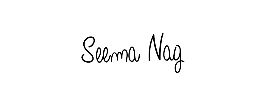 Use a signature maker to create a handwritten signature online. With this signature software, you can design (Angelique-Rose-font-FFP) your own signature for name Seema Nag. Seema Nag signature style 5 images and pictures png