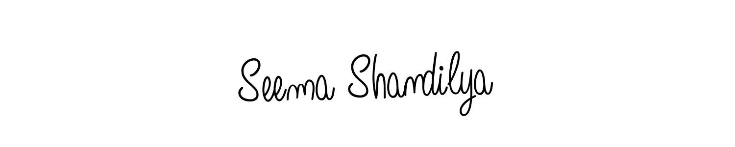 Seema Shandilya stylish signature style. Best Handwritten Sign (Angelique-Rose-font-FFP) for my name. Handwritten Signature Collection Ideas for my name Seema Shandilya. Seema Shandilya signature style 5 images and pictures png