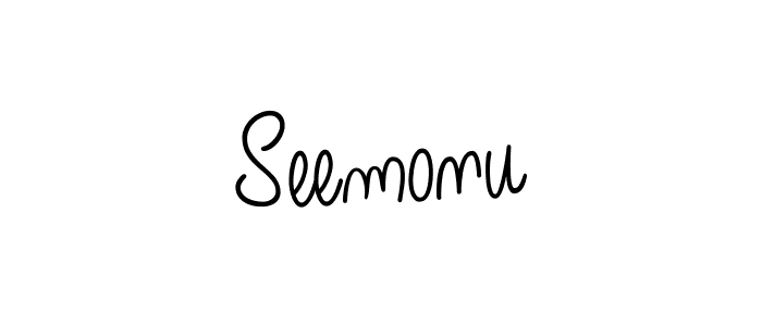 Seemonu stylish signature style. Best Handwritten Sign (Angelique-Rose-font-FFP) for my name. Handwritten Signature Collection Ideas for my name Seemonu. Seemonu signature style 5 images and pictures png