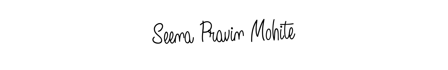 Seena Pravin Mohite stylish signature style. Best Handwritten Sign (Angelique-Rose-font-FFP) for my name. Handwritten Signature Collection Ideas for my name Seena Pravin Mohite. Seena Pravin Mohite signature style 5 images and pictures png