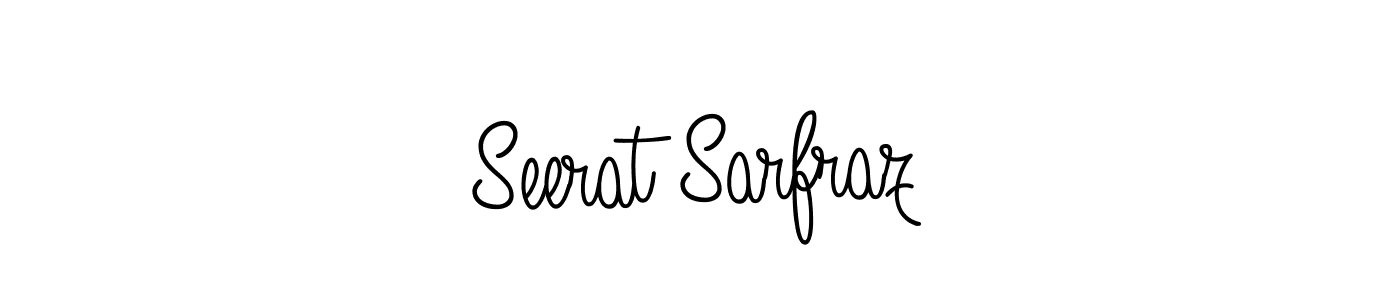 You should practise on your own different ways (Angelique-Rose-font-FFP) to write your name (Seerat Sarfraz) in signature. don't let someone else do it for you. Seerat Sarfraz signature style 5 images and pictures png