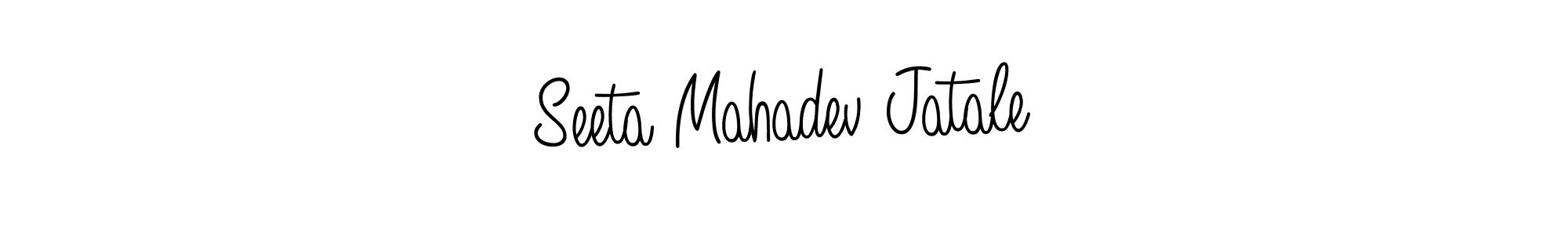 The best way (Angelique-Rose-font-FFP) to make a short signature is to pick only two or three words in your name. The name Seeta Mahadev Jatale include a total of six letters. For converting this name. Seeta Mahadev Jatale signature style 5 images and pictures png