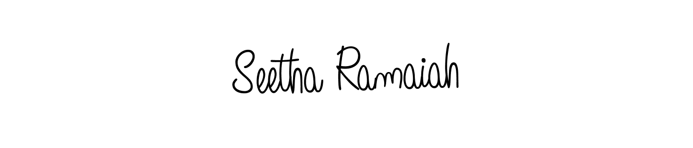 The best way (Angelique-Rose-font-FFP) to make a short signature is to pick only two or three words in your name. The name Seetha Ramaiah include a total of six letters. For converting this name. Seetha Ramaiah signature style 5 images and pictures png