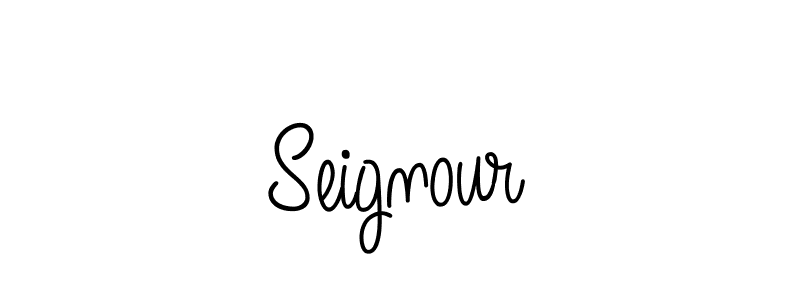Make a beautiful signature design for name Seignour. With this signature (Angelique-Rose-font-FFP) style, you can create a handwritten signature for free. Seignour signature style 5 images and pictures png