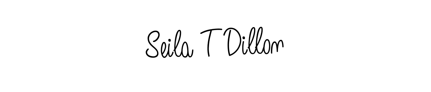 How to make Seila T Dillon name signature. Use Angelique-Rose-font-FFP style for creating short signs online. This is the latest handwritten sign. Seila T Dillon signature style 5 images and pictures png