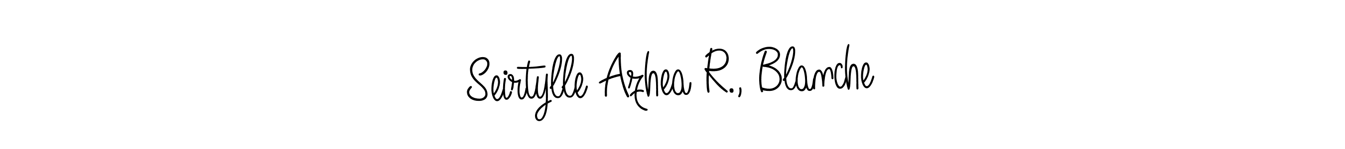 Seirtylle Azhea R., Blanche stylish signature style. Best Handwritten Sign (Angelique-Rose-font-FFP) for my name. Handwritten Signature Collection Ideas for my name Seirtylle Azhea R., Blanche. Seirtylle Azhea R., Blanche signature style 5 images and pictures png