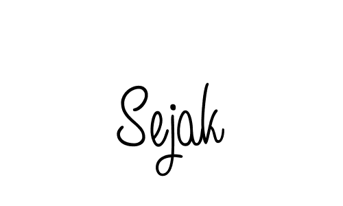 Use a signature maker to create a handwritten signature online. With this signature software, you can design (Angelique-Rose-font-FFP) your own signature for name Sejak. Sejak signature style 5 images and pictures png