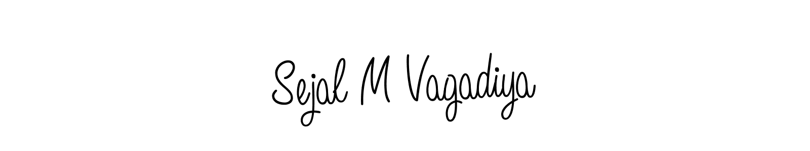 Make a beautiful signature design for name Sejal M Vagadiya. With this signature (Angelique-Rose-font-FFP) style, you can create a handwritten signature for free. Sejal M Vagadiya signature style 5 images and pictures png