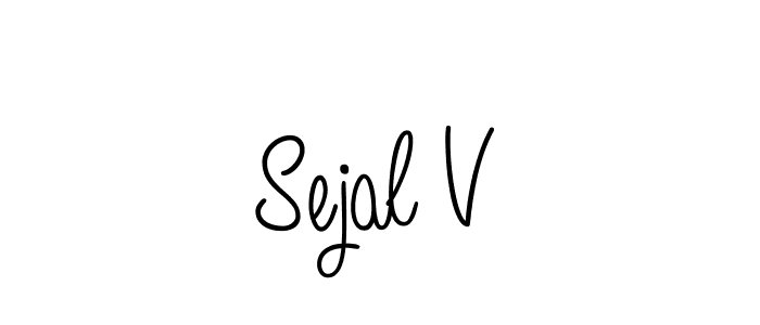 Sejal V stylish signature style. Best Handwritten Sign (Angelique-Rose-font-FFP) for my name. Handwritten Signature Collection Ideas for my name Sejal V. Sejal V signature style 5 images and pictures png