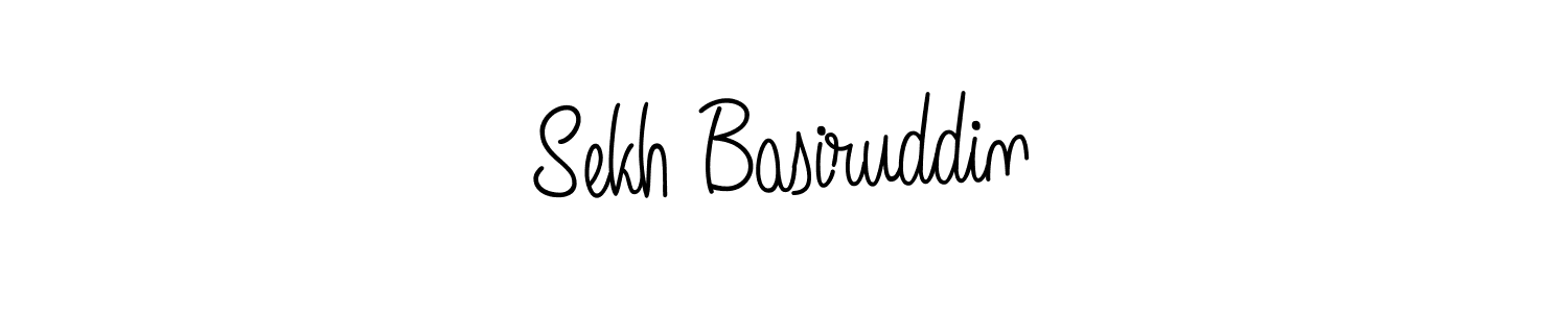 Make a beautiful signature design for name Sekh Basiruddin. With this signature (Angelique-Rose-font-FFP) style, you can create a handwritten signature for free. Sekh Basiruddin signature style 5 images and pictures png