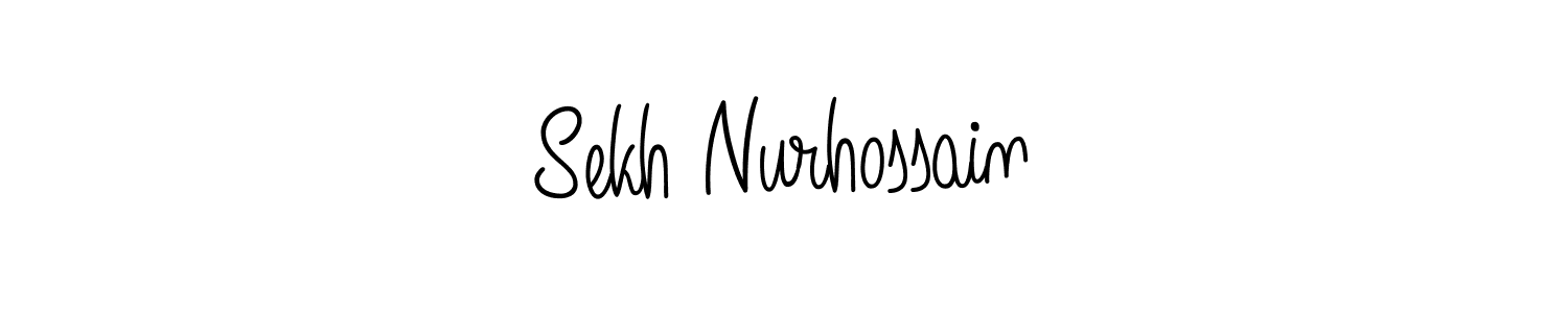 The best way (Angelique-Rose-font-FFP) to make a short signature is to pick only two or three words in your name. The name Sekh Nurhossain include a total of six letters. For converting this name. Sekh Nurhossain signature style 5 images and pictures png