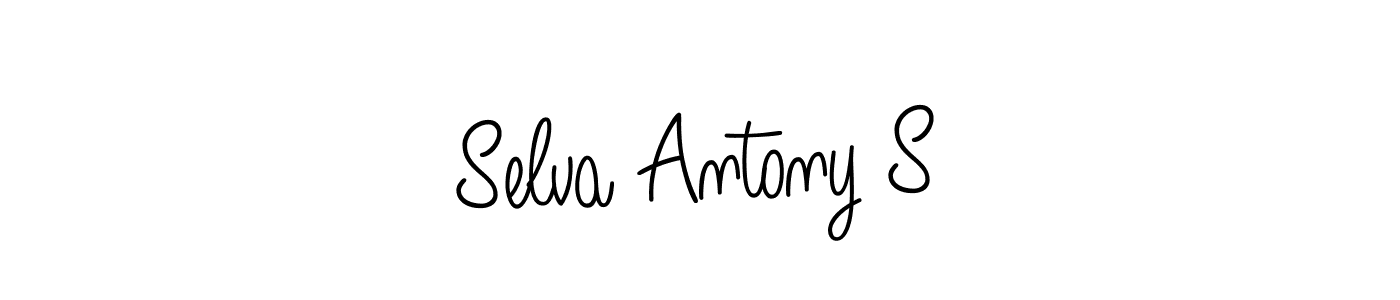 You should practise on your own different ways (Angelique-Rose-font-FFP) to write your name (Selva Antony S) in signature. don't let someone else do it for you. Selva Antony S signature style 5 images and pictures png