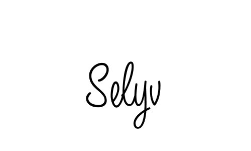 Selyv stylish signature style. Best Handwritten Sign (Angelique-Rose-font-FFP) for my name. Handwritten Signature Collection Ideas for my name Selyv. Selyv signature style 5 images and pictures png