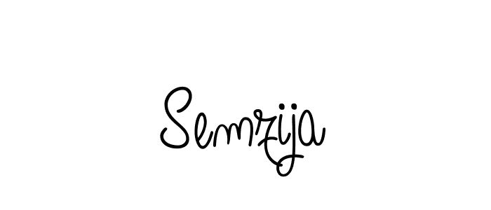 Make a beautiful signature design for name Semzija. With this signature (Angelique-Rose-font-FFP) style, you can create a handwritten signature for free. Semzija signature style 5 images and pictures png