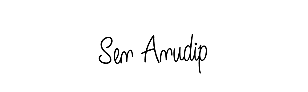 Use a signature maker to create a handwritten signature online. With this signature software, you can design (Angelique-Rose-font-FFP) your own signature for name Sen Anudip. Sen Anudip signature style 5 images and pictures png