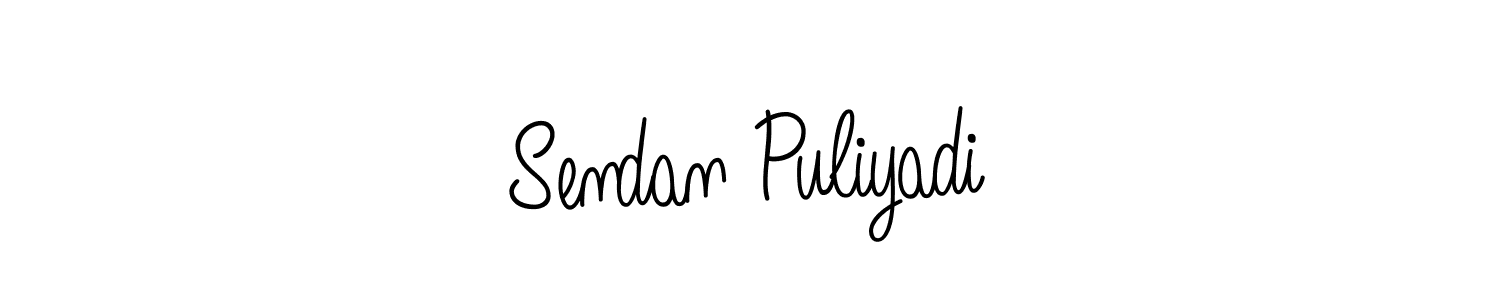 Make a beautiful signature design for name Sendan Puliyadi. With this signature (Angelique-Rose-font-FFP) style, you can create a handwritten signature for free. Sendan Puliyadi signature style 5 images and pictures png