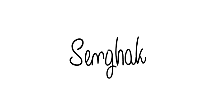 Design your own signature with our free online signature maker. With this signature software, you can create a handwritten (Angelique-Rose-font-FFP) signature for name Senghak. Senghak signature style 5 images and pictures png