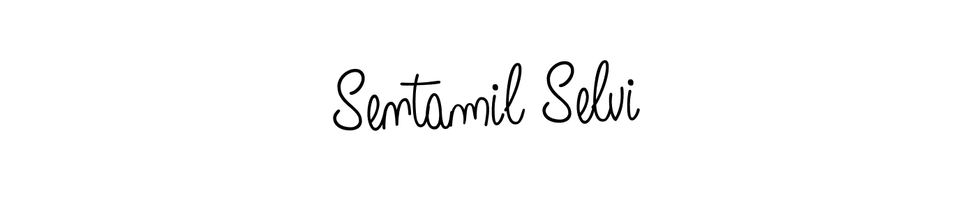 How to make Sentamil Selvi name signature. Use Angelique-Rose-font-FFP style for creating short signs online. This is the latest handwritten sign. Sentamil Selvi signature style 5 images and pictures png