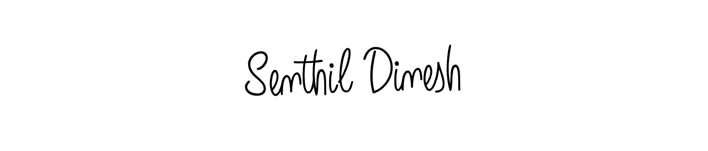 You should practise on your own different ways (Angelique-Rose-font-FFP) to write your name (Senthil Dinesh) in signature. don't let someone else do it for you. Senthil Dinesh signature style 5 images and pictures png