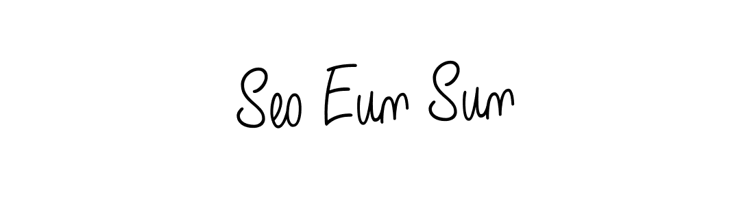 You should practise on your own different ways (Angelique-Rose-font-FFP) to write your name (Seo Eun Sun) in signature. don't let someone else do it for you. Seo Eun Sun signature style 5 images and pictures png