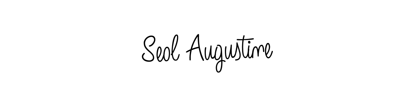 You should practise on your own different ways (Angelique-Rose-font-FFP) to write your name (Seol Augustine) in signature. don't let someone else do it for you. Seol Augustine signature style 5 images and pictures png