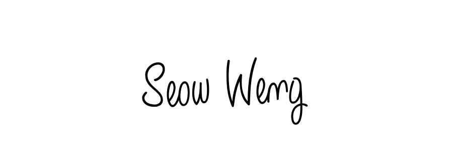 You should practise on your own different ways (Angelique-Rose-font-FFP) to write your name (Seow Weng) in signature. don't let someone else do it for you. Seow Weng signature style 5 images and pictures png