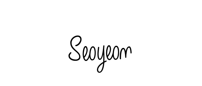 Make a beautiful signature design for name Seoyeon. With this signature (Angelique-Rose-font-FFP) style, you can create a handwritten signature for free. Seoyeon signature style 5 images and pictures png