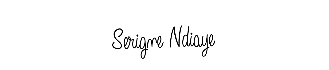 How to make Serigne Ndiaye name signature. Use Angelique-Rose-font-FFP style for creating short signs online. This is the latest handwritten sign. Serigne Ndiaye signature style 5 images and pictures png