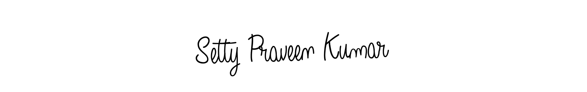 The best way (Angelique-Rose-font-FFP) to make a short signature is to pick only two or three words in your name. The name Setty Praveen Kumar include a total of six letters. For converting this name. Setty Praveen Kumar signature style 5 images and pictures png