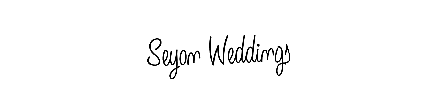 You should practise on your own different ways (Angelique-Rose-font-FFP) to write your name (Seyon Weddings) in signature. don't let someone else do it for you. Seyon Weddings signature style 5 images and pictures png