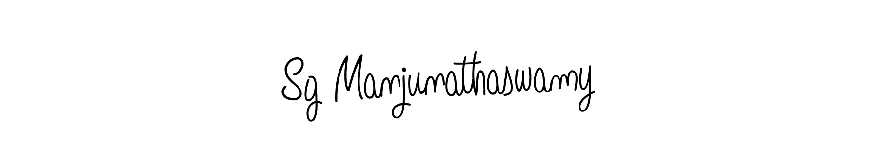 You should practise on your own different ways (Angelique-Rose-font-FFP) to write your name (Sg Manjunathaswamy) in signature. don't let someone else do it for you. Sg Manjunathaswamy signature style 5 images and pictures png