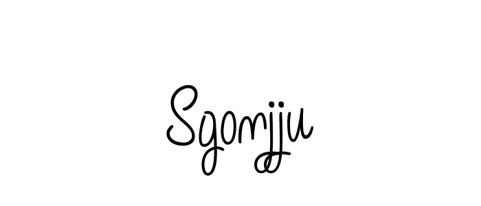 How to make Sgonjju name signature. Use Angelique-Rose-font-FFP style for creating short signs online. This is the latest handwritten sign. Sgonjju signature style 5 images and pictures png