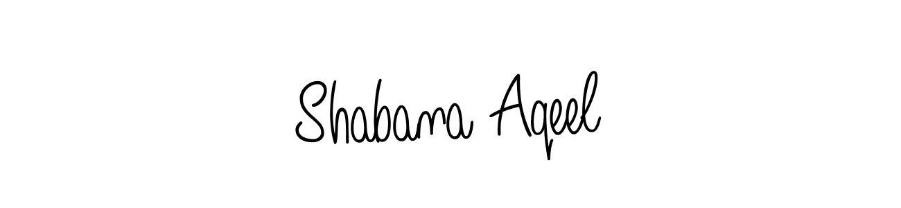 Create a beautiful signature design for name Shabana Aqeel. With this signature (Angelique-Rose-font-FFP) fonts, you can make a handwritten signature for free. Shabana Aqeel signature style 5 images and pictures png