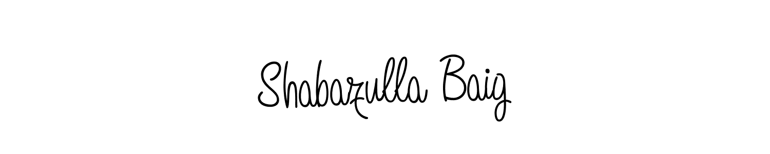 How to make Shabazulla Baig name signature. Use Angelique-Rose-font-FFP style for creating short signs online. This is the latest handwritten sign. Shabazulla Baig signature style 5 images and pictures png