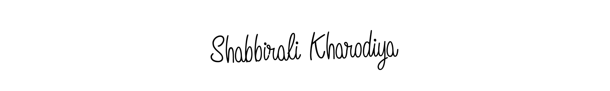 Design your own signature with our free online signature maker. With this signature software, you can create a handwritten (Angelique-Rose-font-FFP) signature for name Shabbirali Kharodiya. Shabbirali Kharodiya signature style 5 images and pictures png