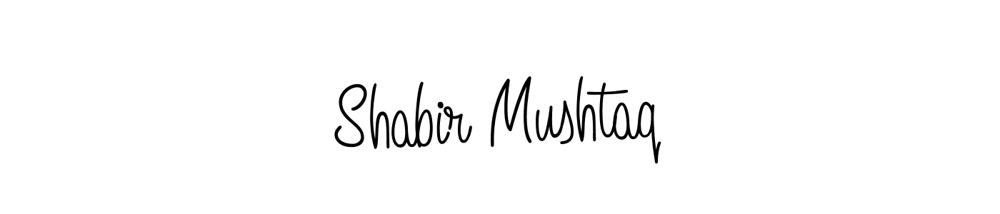 Use a signature maker to create a handwritten signature online. With this signature software, you can design (Angelique-Rose-font-FFP) your own signature for name Shabir Mushtaq. Shabir Mushtaq signature style 5 images and pictures png