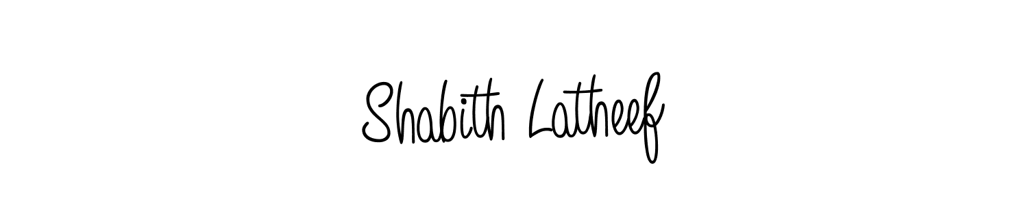 You should practise on your own different ways (Angelique-Rose-font-FFP) to write your name (Shabith Latheef) in signature. don't let someone else do it for you. Shabith Latheef signature style 5 images and pictures png
