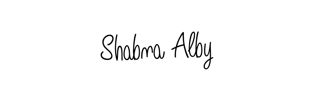 Create a beautiful signature design for name Shabna Alby. With this signature (Angelique-Rose-font-FFP) fonts, you can make a handwritten signature for free. Shabna Alby signature style 5 images and pictures png