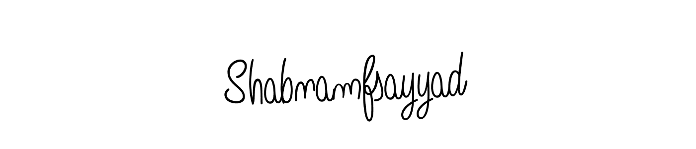 Design your own signature with our free online signature maker. With this signature software, you can create a handwritten (Angelique-Rose-font-FFP) signature for name Shabnamfsayyad. Shabnamfsayyad signature style 5 images and pictures png