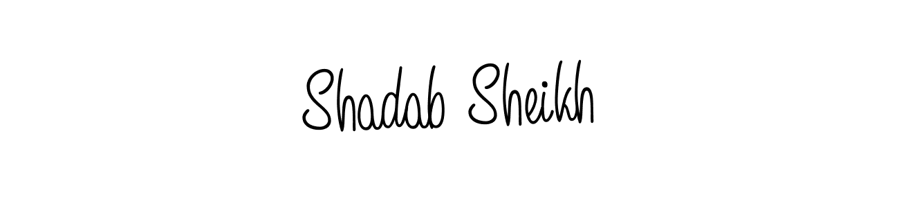 Use a signature maker to create a handwritten signature online. With this signature software, you can design (Angelique-Rose-font-FFP) your own signature for name Shadab Sheikh. Shadab Sheikh signature style 5 images and pictures png