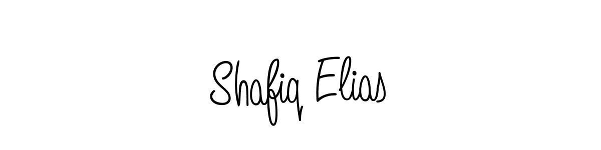Use a signature maker to create a handwritten signature online. With this signature software, you can design (Angelique-Rose-font-FFP) your own signature for name Shafiq Elias. Shafiq Elias signature style 5 images and pictures png