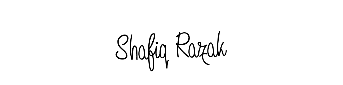 You should practise on your own different ways (Angelique-Rose-font-FFP) to write your name (Shafiq Razak) in signature. don't let someone else do it for you. Shafiq Razak signature style 5 images and pictures png