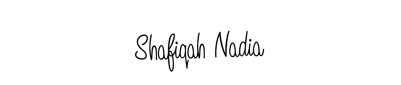 Use a signature maker to create a handwritten signature online. With this signature software, you can design (Angelique-Rose-font-FFP) your own signature for name Shafiqah Nadia. Shafiqah Nadia signature style 5 images and pictures png