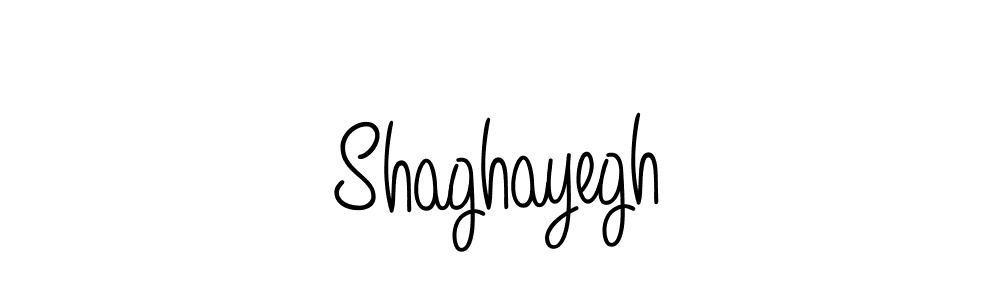 Make a beautiful signature design for name Shaghayegh. With this signature (Angelique-Rose-font-FFP) style, you can create a handwritten signature for free. Shaghayegh signature style 5 images and pictures png