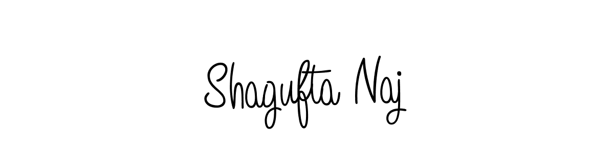 You should practise on your own different ways (Angelique-Rose-font-FFP) to write your name (Shagufta Naj) in signature. don't let someone else do it for you. Shagufta Naj signature style 5 images and pictures png